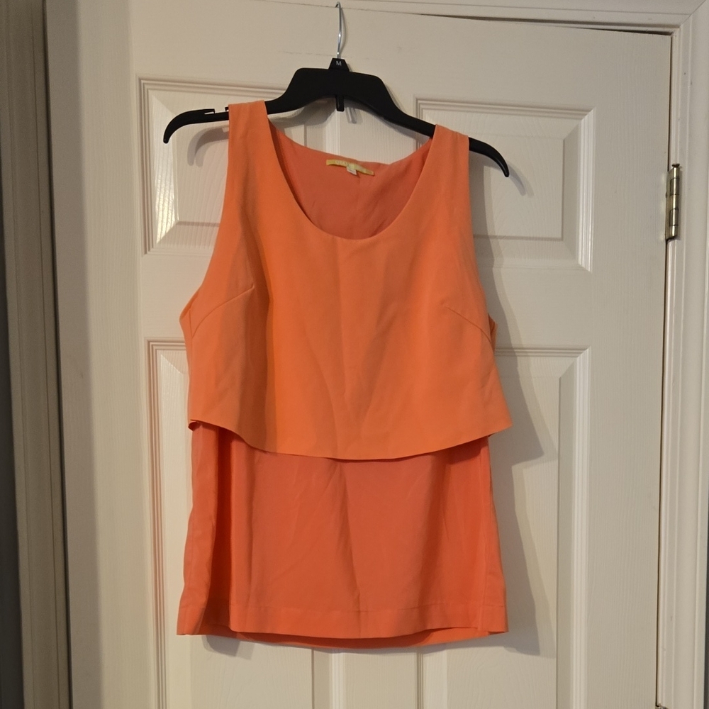 Gianni Bini Vibrant Orange Layered Tank Top